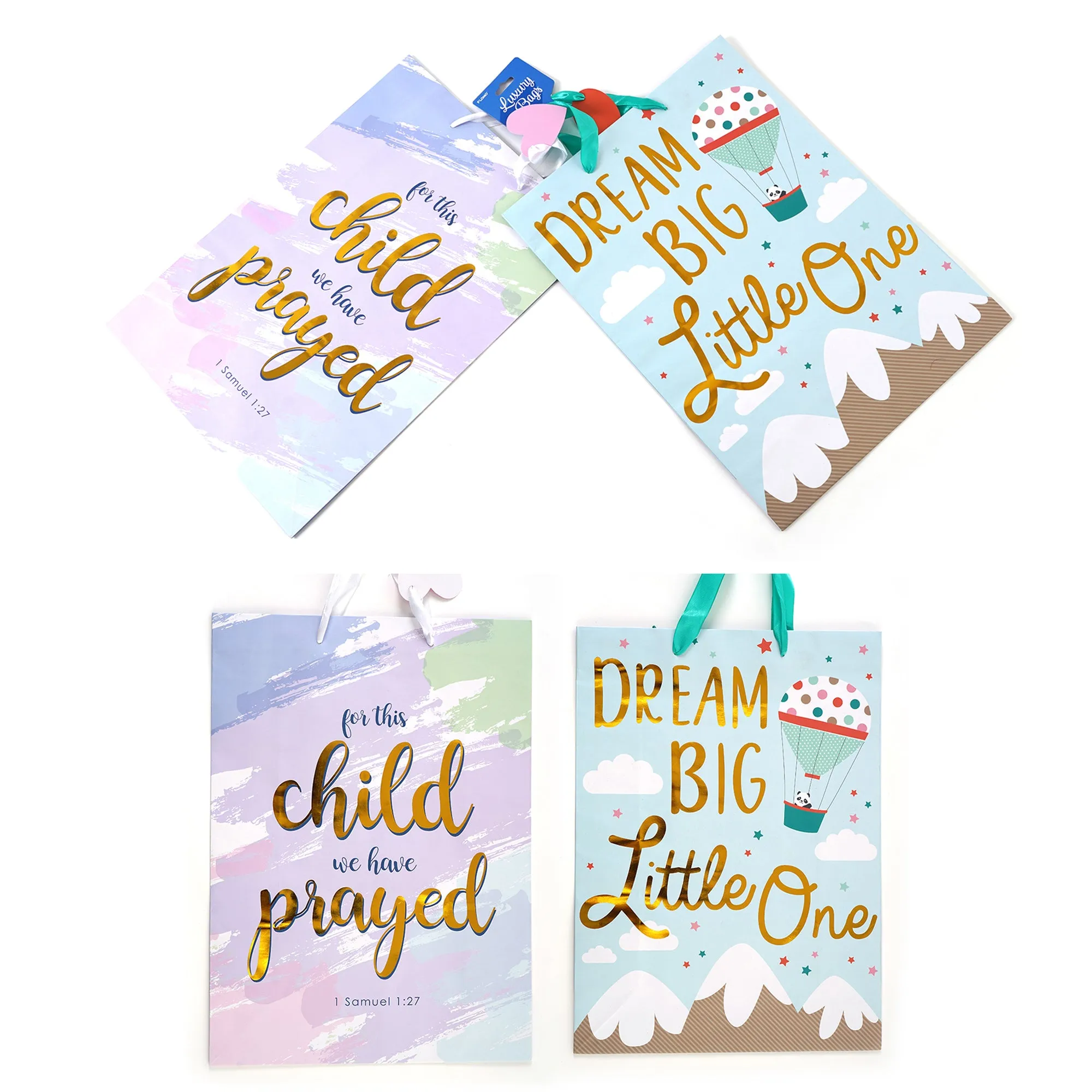 2Pk Extra Large Baby Party Hot Stamp Bag, 4 Designs