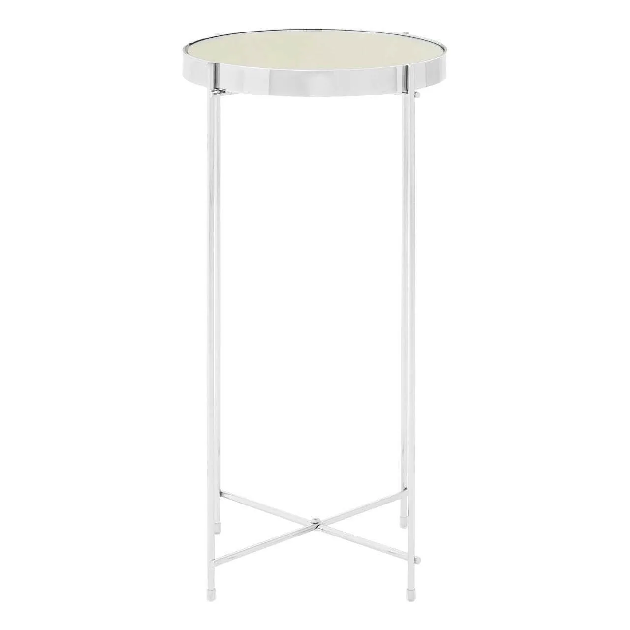Allez Silver Mirror Tall Side Table