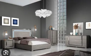 Antonio QN Bed   Dresser   1 NS Elm Grey Wood