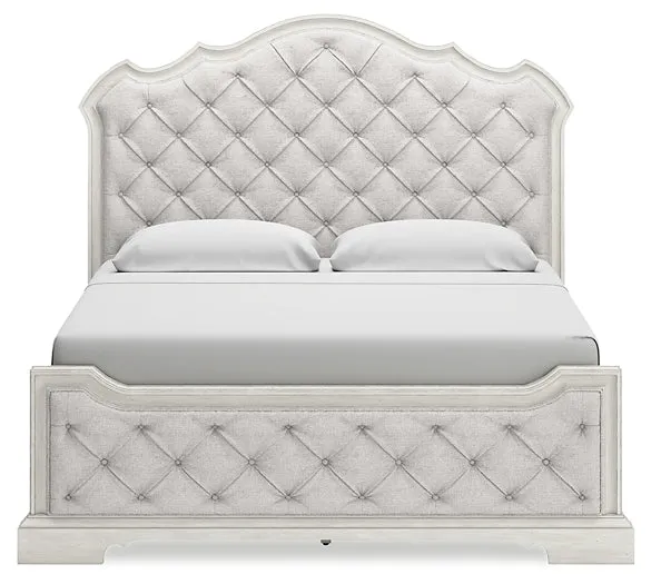 Arlendyne King Upholstered Bed with Mirrored Dresser and 2 Nightstands