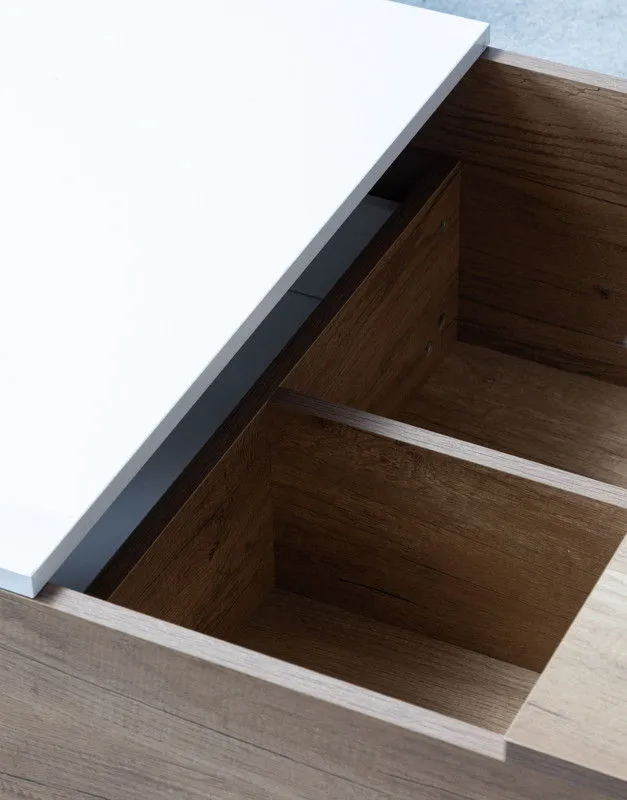 Arlo - Wood Finish Coffee Table With Hidden Compartments And 2 Drawers - Light Brown by Couch.com