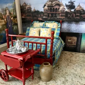 Cherry Plaid Queen Size Poster Bed