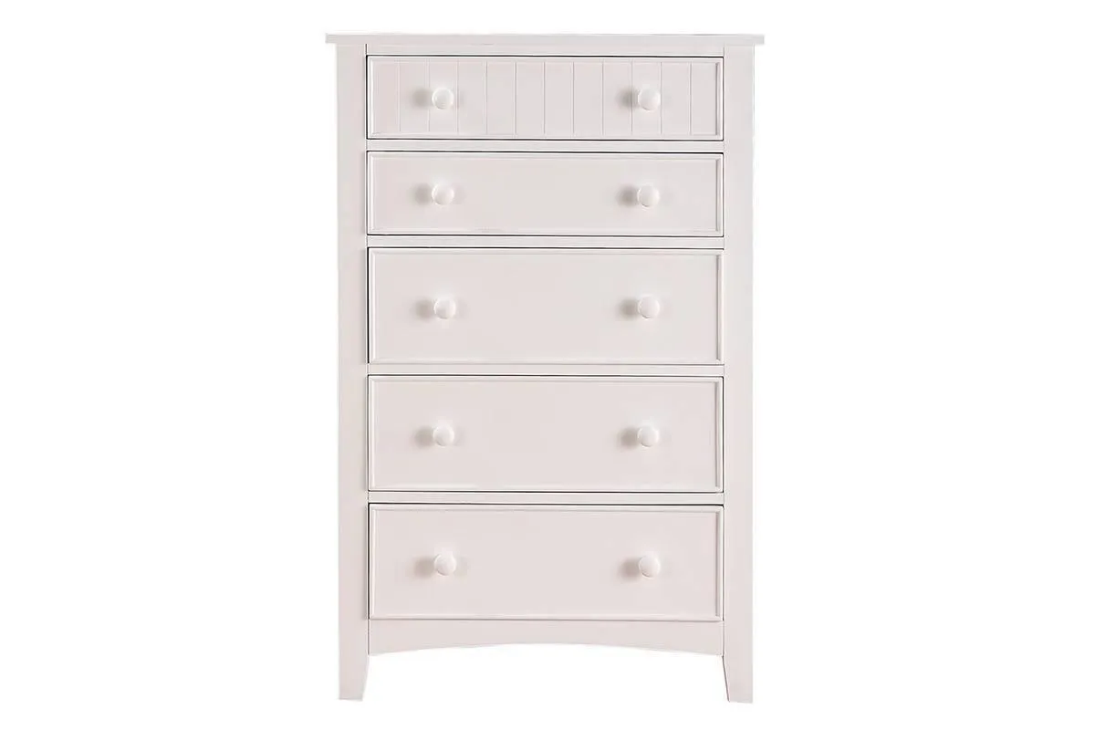 Contemporary White 1pc Chest of Drawers Plywood Pine Veneer Bedroom Furniture