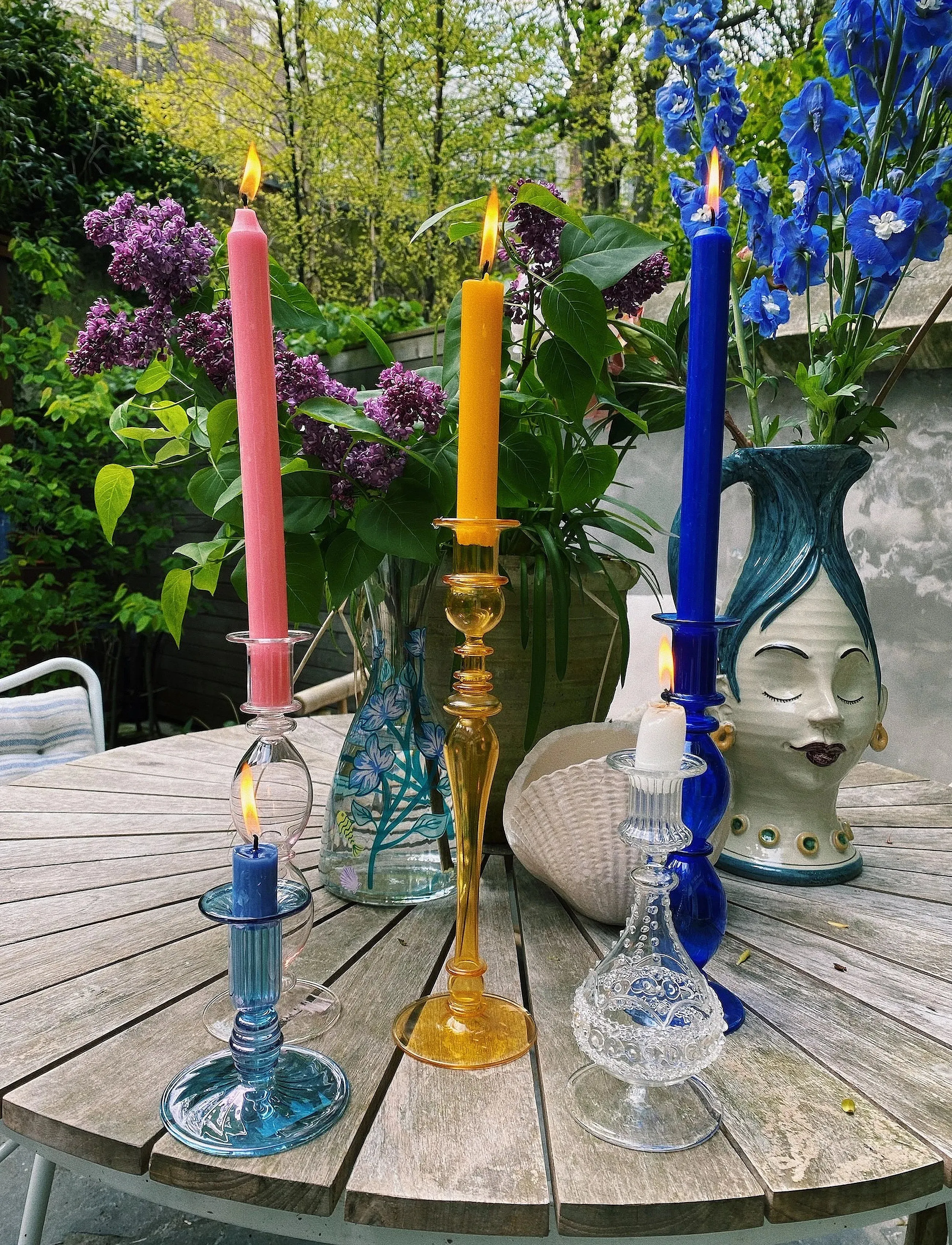 Glass Candle Holder (Ocean)