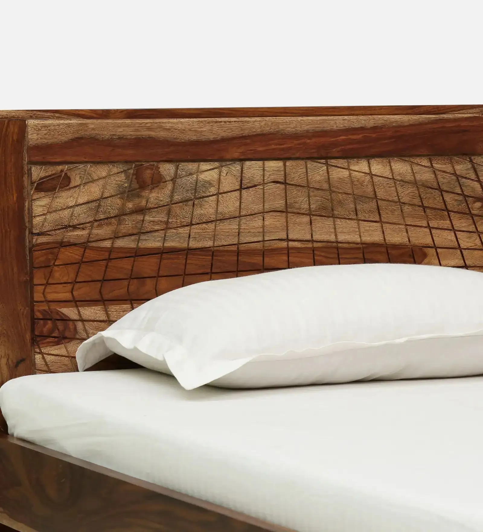 Harmonia Sheesham Wood Single Bed With Storage