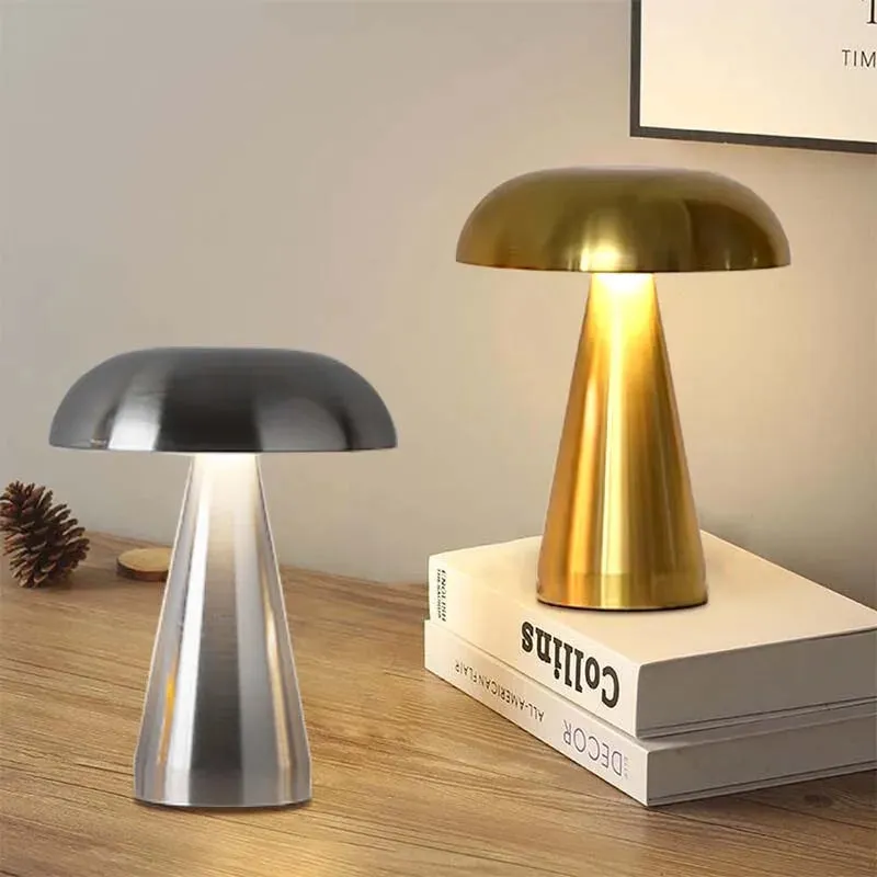 Metallic Mushroom LED Table Lamp