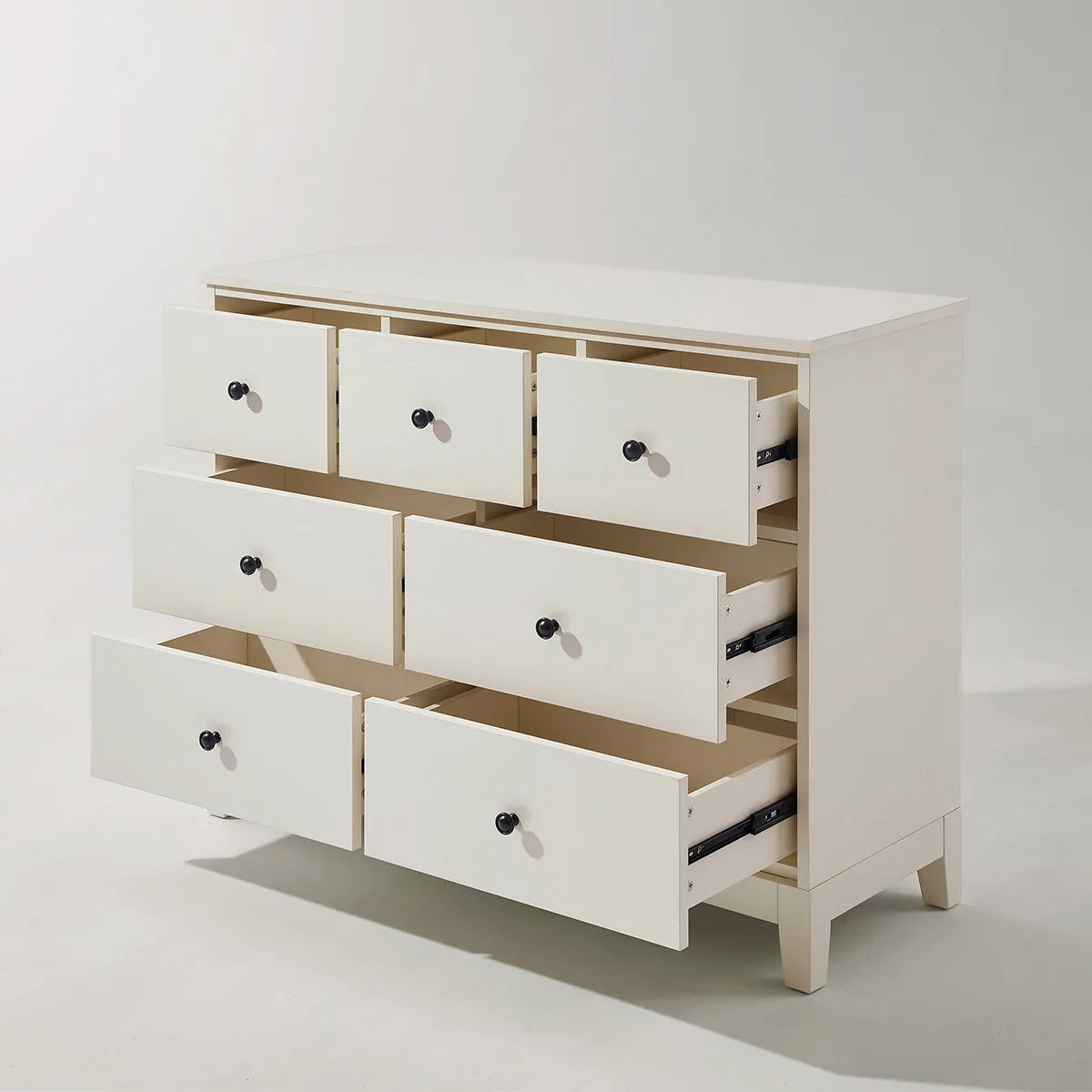Minimalist Cream 7 Drawer Storage Cabinet