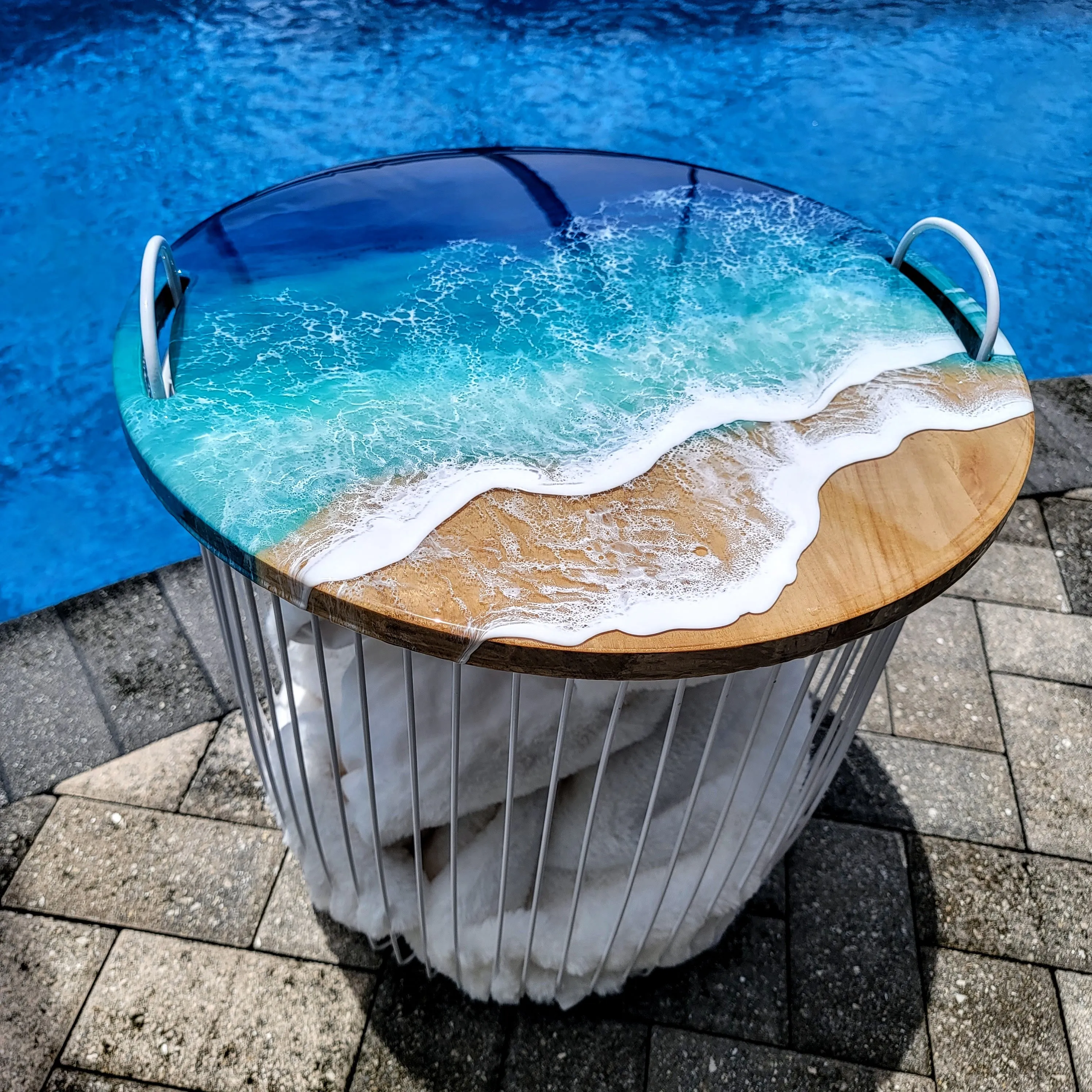 Ocean Wave Storage Basket Table
