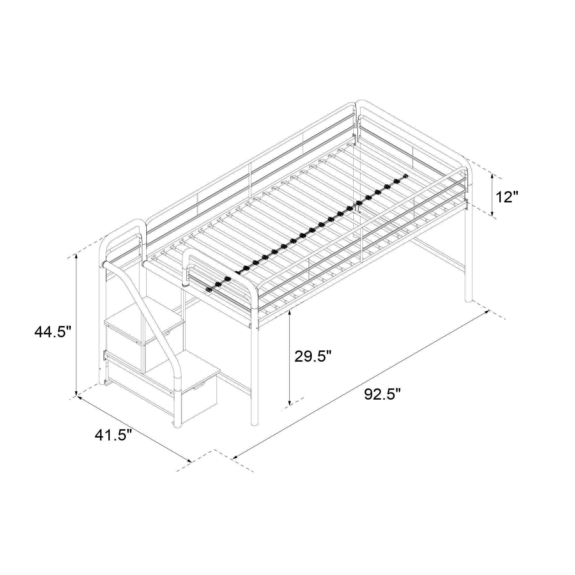 Sol Junior Loft Bed with Steps