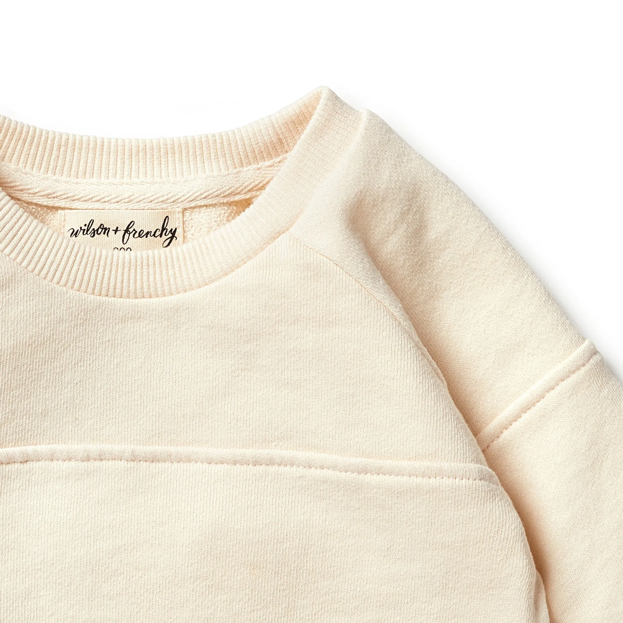 Wilson and Frenchy Organic Terry Spliced Sweat - Eggnog
